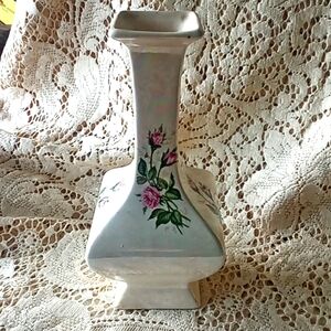 1960's iridescent porcelain square vase